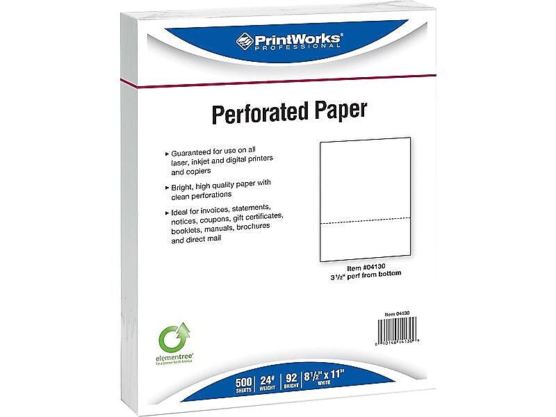 Printworks Professional 8.5" x 11" Multipurpose Paper, 24 lbs., 92 Brightness, 500/Ream, 5 Reams/Carton (04130)