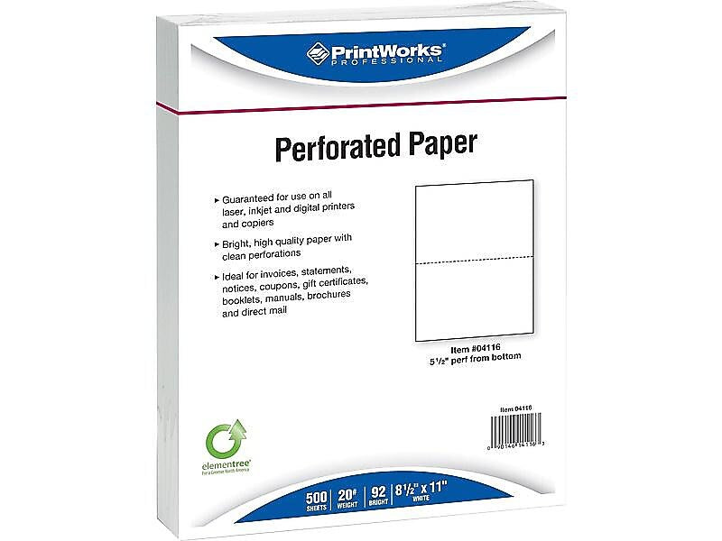 Printworks Professional 8.5" x 11" Specialty Paper, 20 lbs., 92 Brightness, 500/Ream, 5 Reams/Carton (04116)