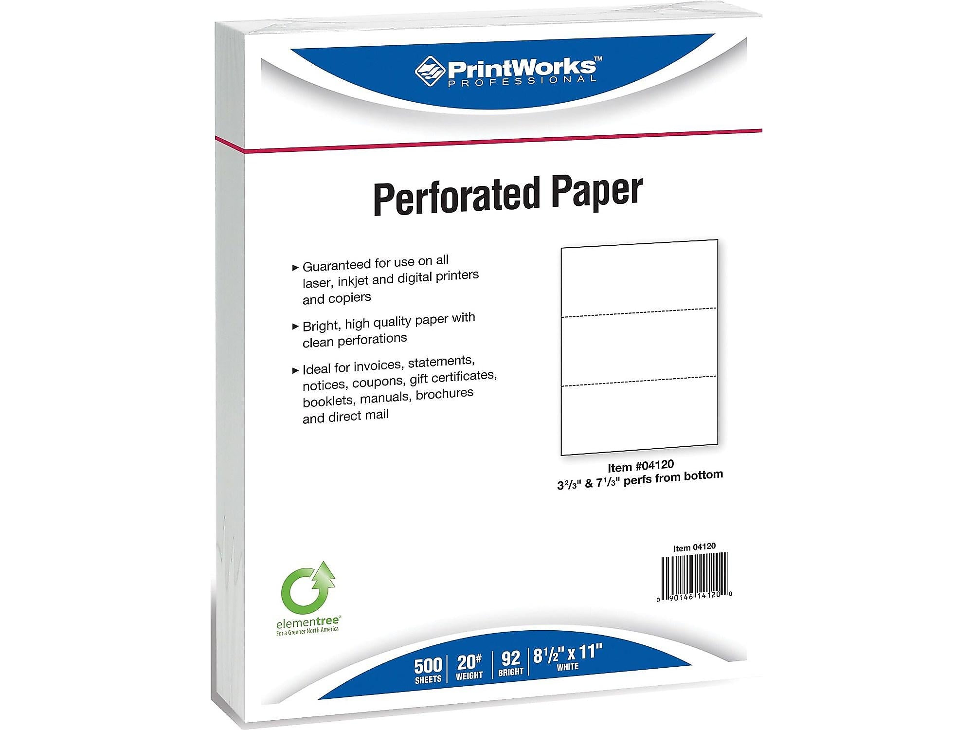 Printworks Professional 8.5" x 11" Specialty Paper, 20 lbs., 92 Brightness, 500/Ream, 5 Reams/Carton (04120)
