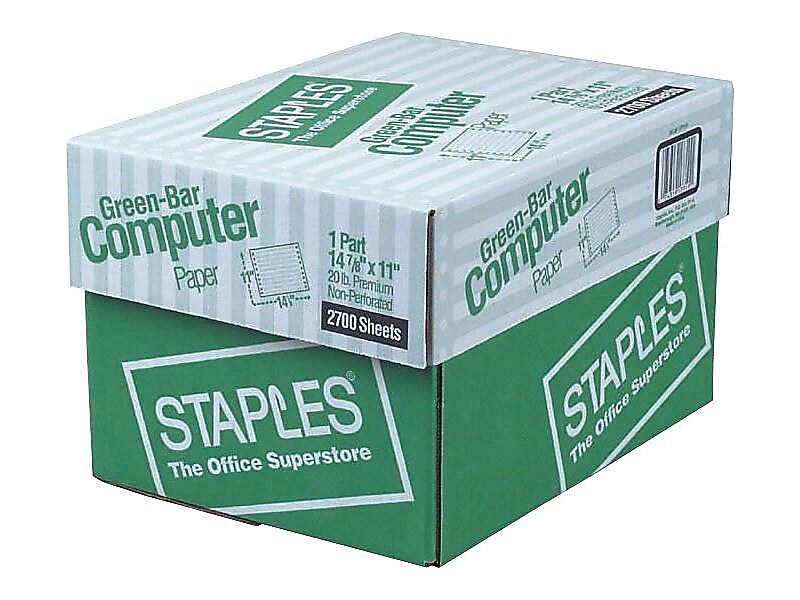 Staples 14.875" x 11" Business Paper, 20 lbs., 100 Brightness, 2700/Carton (177113)