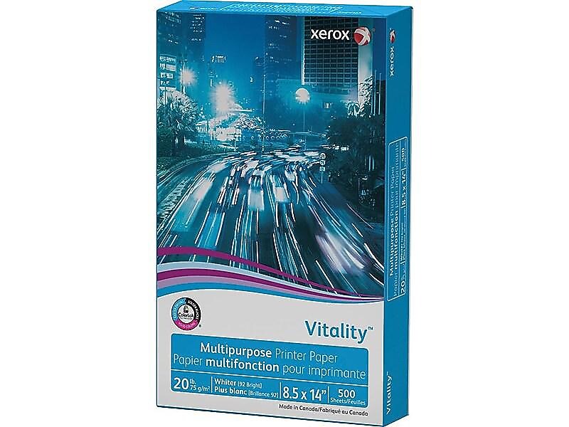Xerox Vitality 8.5" x 14" Multipurpose Paper, 20 lbs., 92 Brightness, 500/Ream (3R02051)