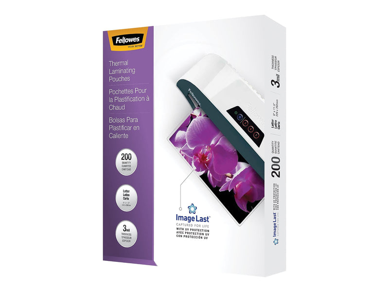 Fellowes ImageLast Premium Thermal Laminating Pouches, Letter Size, 3 Mil, 200/Pack (5244101)