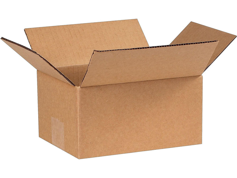 8" x 6" x 4" Standard Shipping Boxes, 32 ECT, Kraft, 25/Bundle (80604)