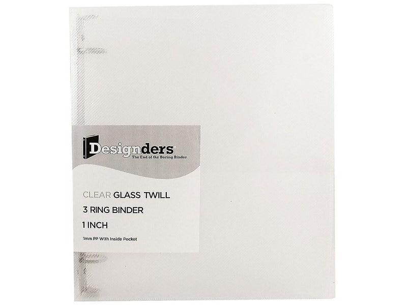 JAM Paper 1" 3-Ring Flexible Poly Binders, Clear (751T1CL)