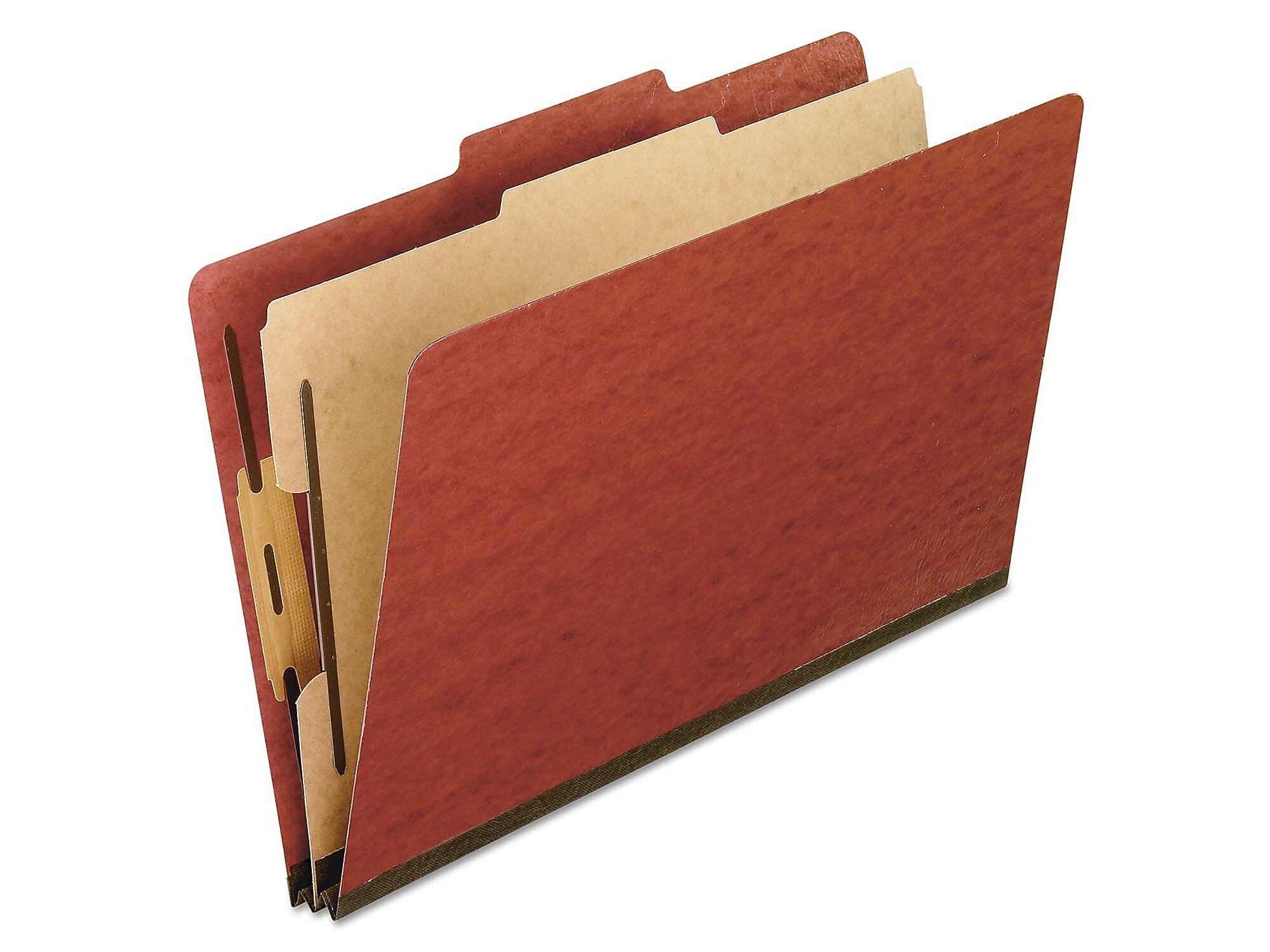 Pendaflex Pressboard Classification Folders, 1-Divider, 2" Expansion, Letter Size, Brick Red, 10/Box (1157R)