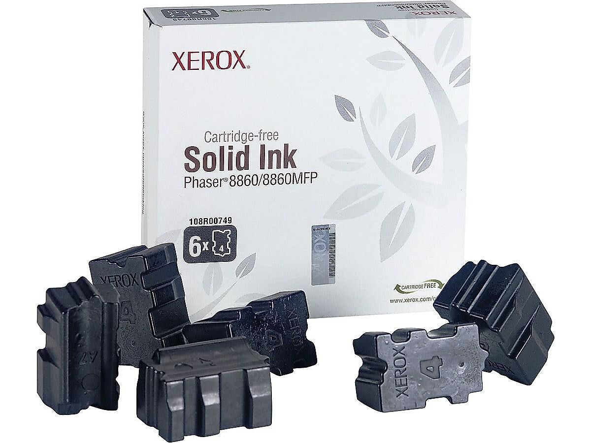 Xerox 108R00749 Black Standard Yield Ink Cartridge, 6/Pack