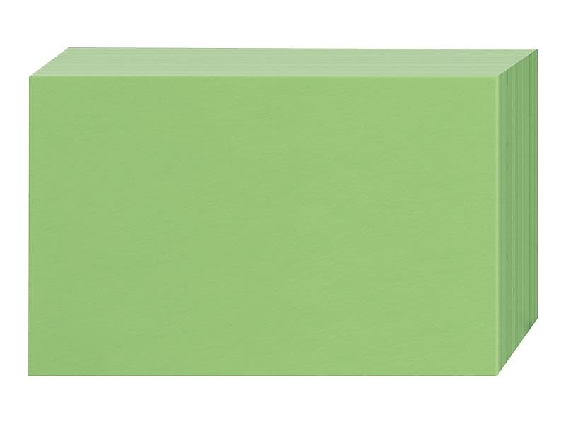 Oxford 3" x 5" Index Cards, Blank, Green, 100/Pack (7320GRE)