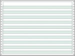 Printworks Professional 14.875" x 11" Continuous Paper, White with Green Bar, 20 lbs., 100 Brightness, 2200/Carton (02716)
