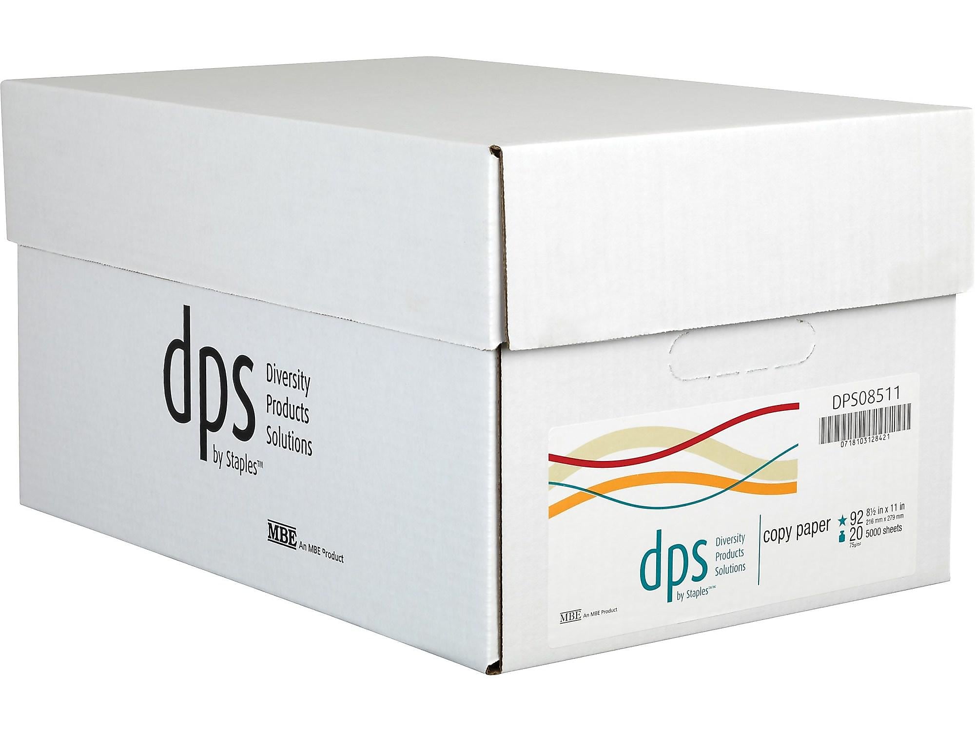 DPS by Staples 8.5" x 11" 3-Hole Punched Copy Paper, 20 lbs., 92 Brightness,10 Reams/Carton (DPS08511P)