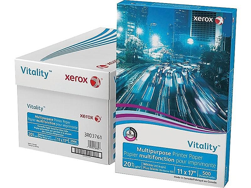 Xerox Vitality 11" x 17" Multipurpose Paper, 20 lbs., 92 Brightness, 500 Sheets/Reams, 5 Reams/Carton (3R3761)