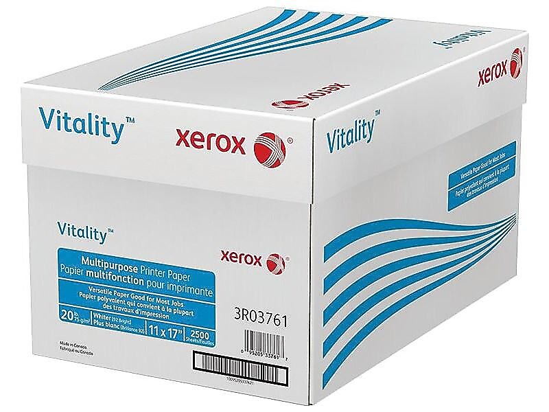 Xerox Vitality 11" x 17" Multipurpose Paper, 20 lbs., 92 Brightness, 500 Sheets/Reams, 5 Reams/Carton (3R3761)