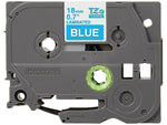 Brother P-touch TZe-545 Laminated Label Maker Tape, 3/4" x 26-2/10', White On Blue (TZe-545)