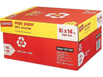 Staples 30% Recycled Copy Paper, 8.5" x 14", 20 lbs., White, 500 Sheets/Ream, 10 Reams/Carton (112380)
