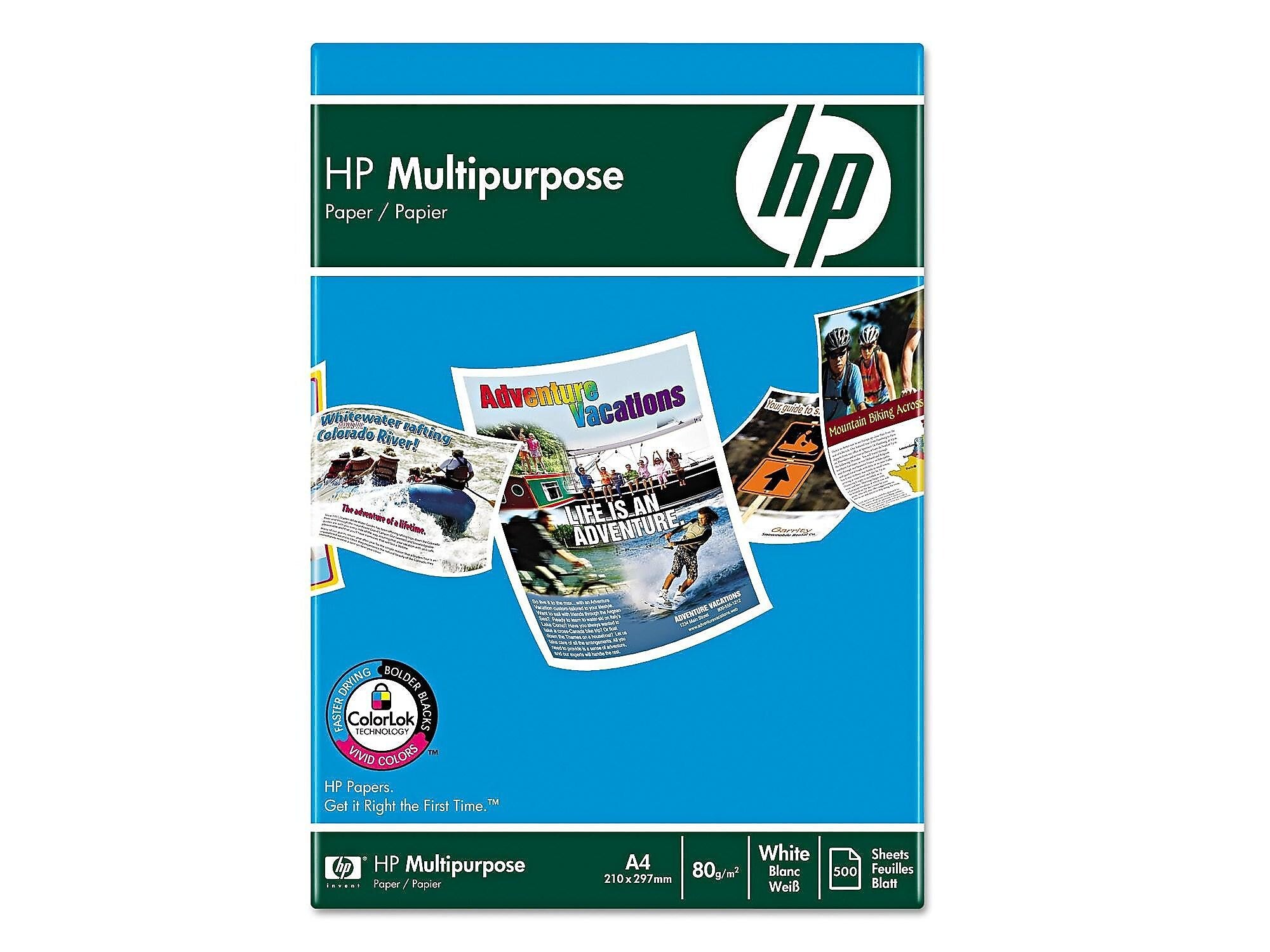 HP 8.5" x 11" Multipurpose Paper, 20 lbs., 96 Brightness, 500 Sheets/Ream, 10 Reams/Carton (112000)
