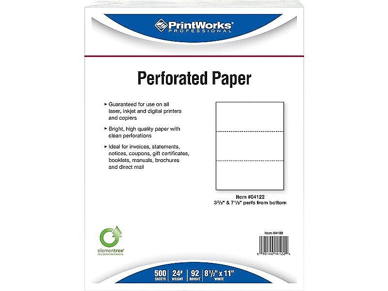 Printworks Professional 8.5" x 11" Business Paper, 24 lbs., 92 Brightness, 500/Ream, 5 Reams/Carton (P04122)