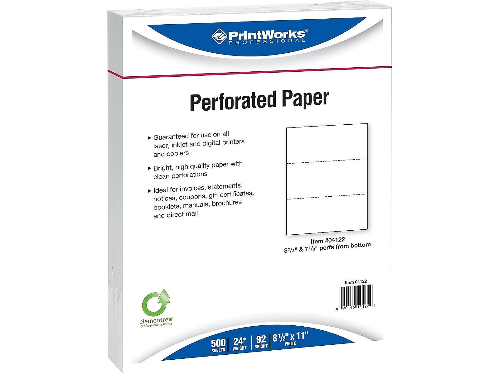 Printworks Professional 8.5" x 11" Business Paper, 24 lbs., 92 Brightness, 500/Ream, 5 Reams/Carton (P04122)