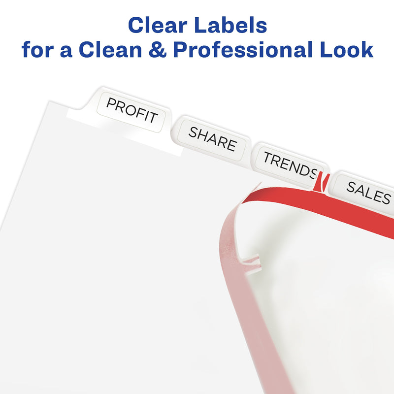 Avery Index Maker Unpunched Paper Dividers with Print & Apply Label Sheets, 8 Tabs, White, 25 Sets/Pack (11444)
