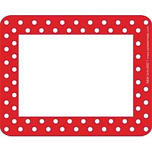 Barker Creek Self-adhesive Red & White Dots School Name Tags, 2.75" x 3.5", 90/Set (BC3744)