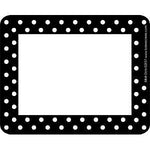 Barker Creek Self-adhesive Black & White Dots School Name Tags, 2.75" x 3.5", 90/Set (BC3747)