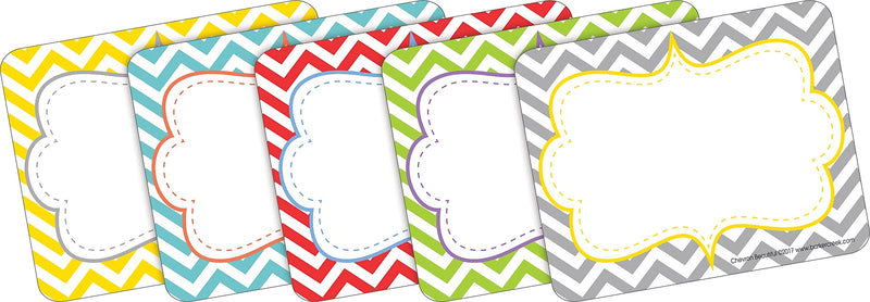 Barker Creek Self-adhesive Beautiful Chevron School Name Tags, 2.75" x 3.5", 90/Set (BC3762)