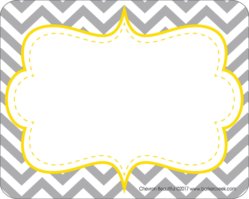 Barker Creek Self-adhesive Beautiful Chevron School Name Tags, 2.75" x 3.5", 90/Set (BC3762)