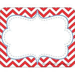 Barker Creek Self-adhesive Beautiful Chevron School Name Tags, 2.75" x 3.5", 90/Set (BC3762)
