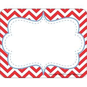 Barker Creek Self-adhesive Beautiful Chevron School Name Tags, 2.75" x 3.5", 90/Set (BC3762)