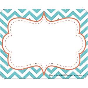 Barker Creek Self-adhesive Beautiful Chevron School Name Tags, 2.75" x 3.5", 90/Set (BC3762)