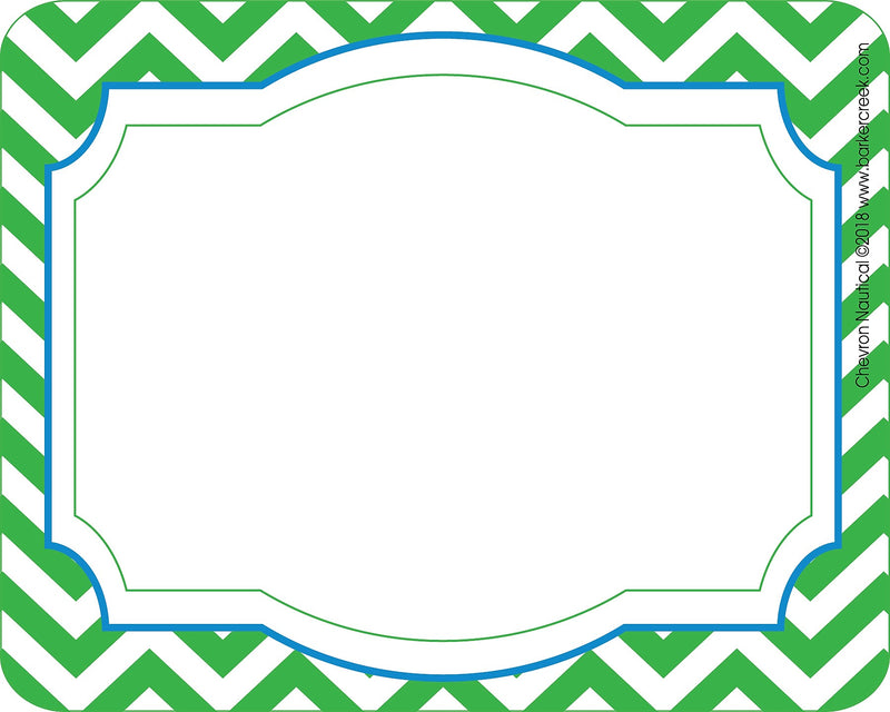 Barker Creek Self-adhesive Nautical Chevron School Name Tags, 2.75" x 3.5", 90/Set (BC3763)