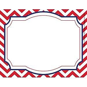 Barker Creek Self-adhesive Nautical Chevron School Name Tags, 2.75" x 3.5", 90/Set (BC3763)