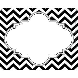 Barker Creek Self-adhesive Black Chevron School Name Tags, 2.75" x 3.5", 90/Set (BC3764)