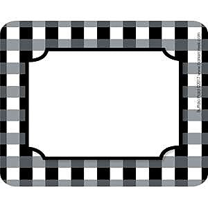 Barker Creek Self-adhesive Buffalo Plaid School Name Tags, 2.75" x 3.5", 90/Set (BC3770)