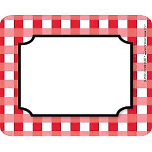 Barker Creek Self-adhesive Buffalo Plaid School Name Tags, 2.75" x 3.5", 90/Set (BC3770)