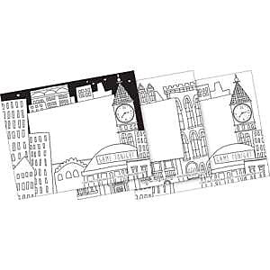 Barker Creek Color Me! Cityscapes Self-adhesive School Name Tags, 2.75" x 3.5", 90/Set (BC3772)