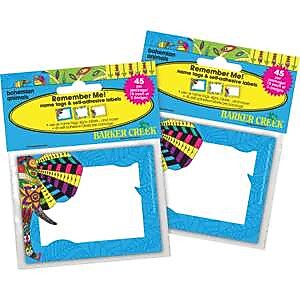 Barker Creek Self-adhesive Bohemian Animals School Name Tags, 2.75" x 3.5", 90/Set (BC3774)