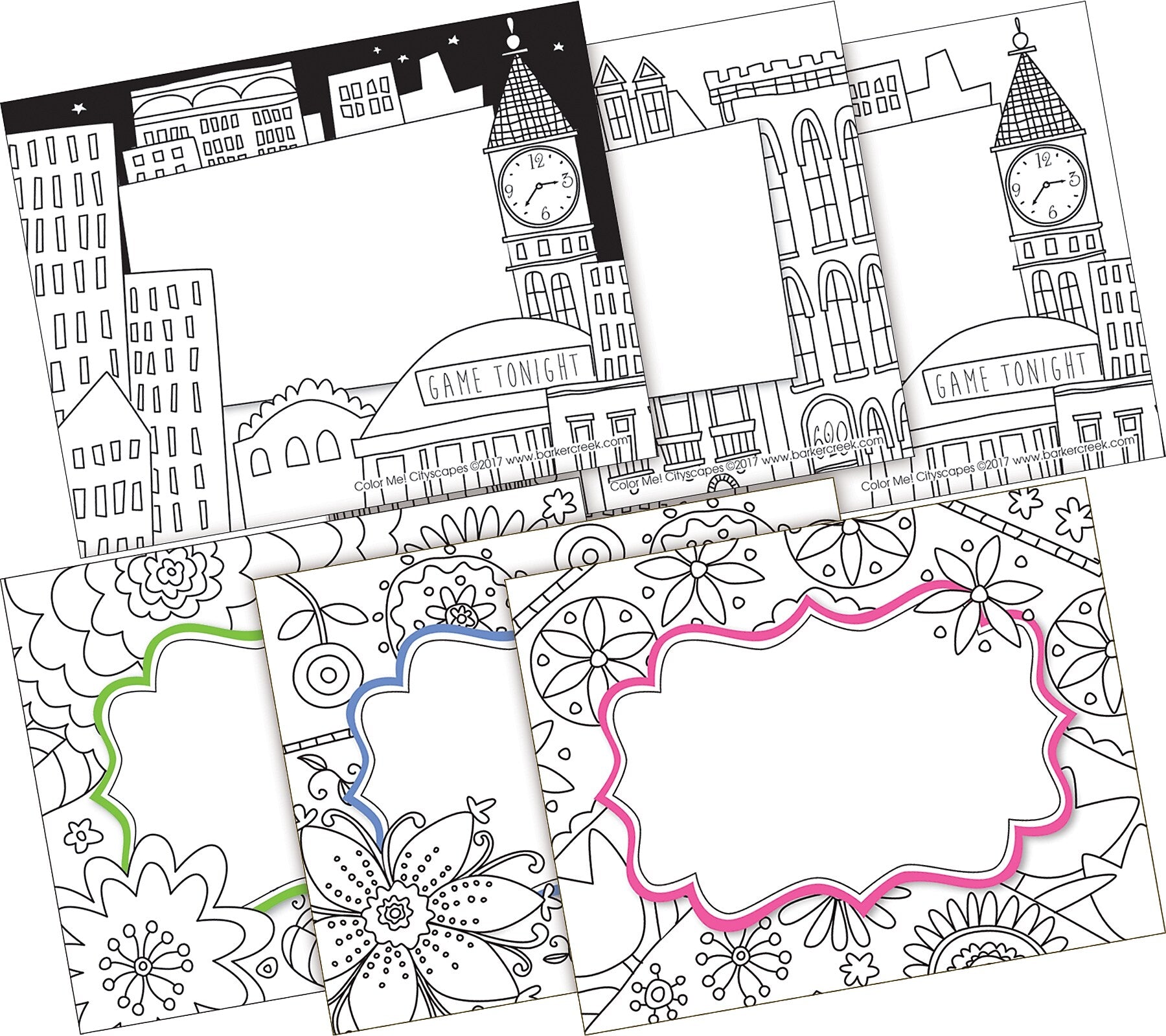 Barker Creek Color Me! In My Garden & Cityscapes Self-adhesive School Name Tags, 2.75" x 3.5", 90/Set (BC3780)