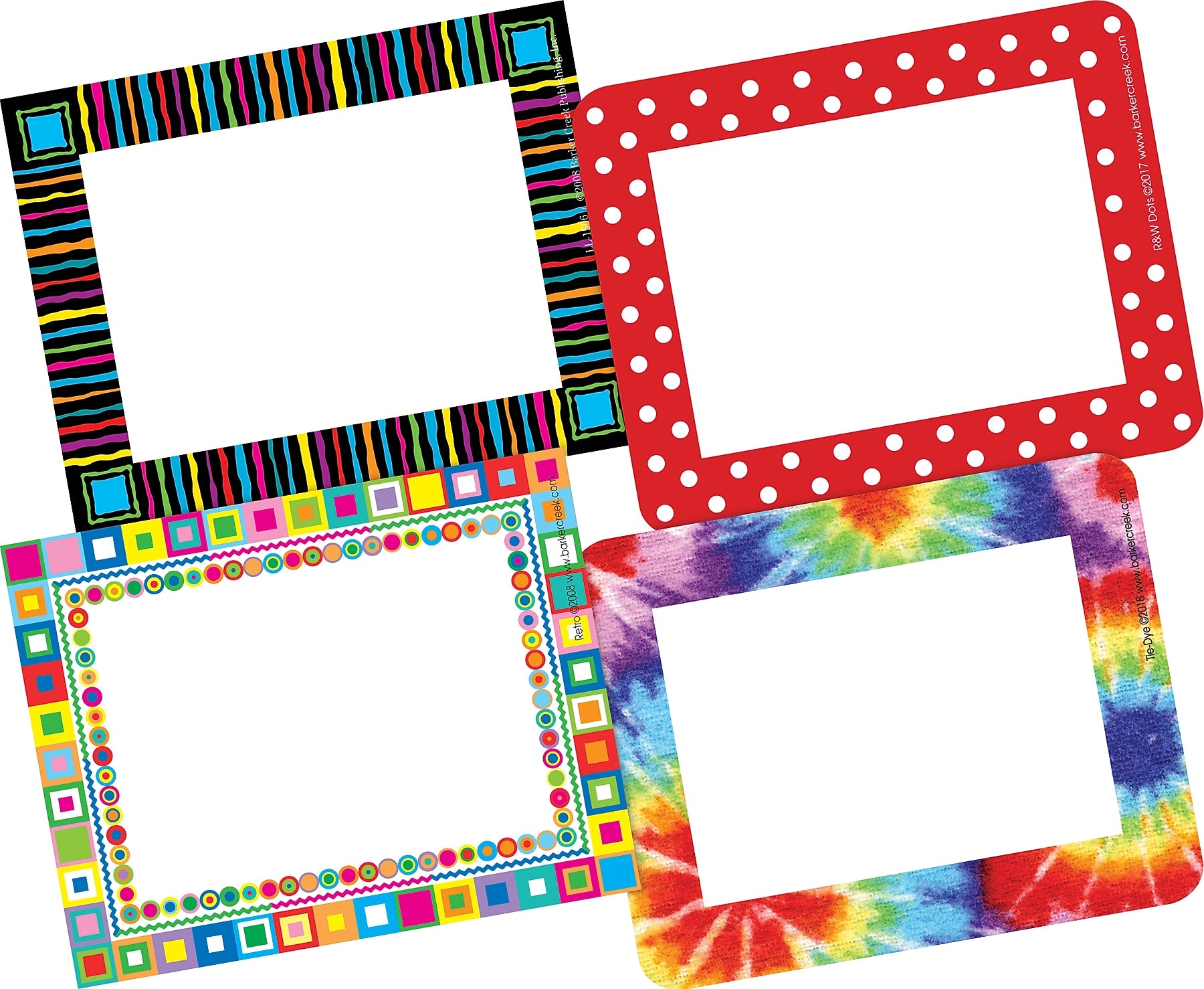 Barker Creek Groovy Self-adhesive School Name Tags, 2.75" x 3.5", 180/Set (BC3781)