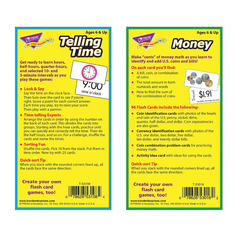 Time and Money Skill Drill Flash Cards Assortment for Grades 1-5, Pack of 192 (T-53905)