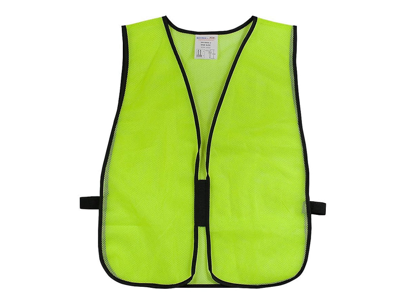Protective Industrial Products High Visibility Sleeveless Safety Vest, Lime Yellow, One Size, 50/Pack (300-0800-LYX)