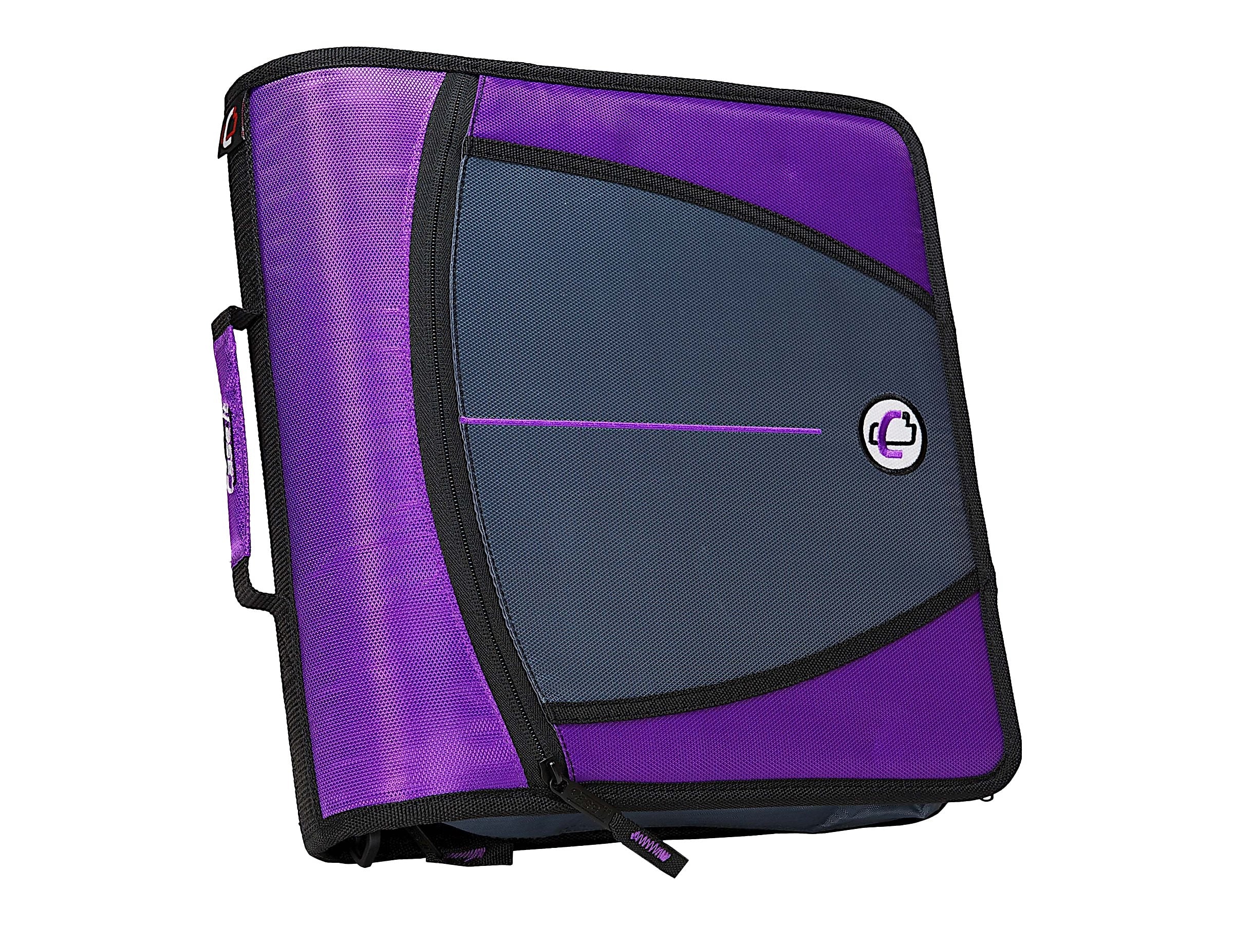 Case It Mighty Zip Tab 3" 3-Ring Zipper Binders, Purple (D-146 PUR)