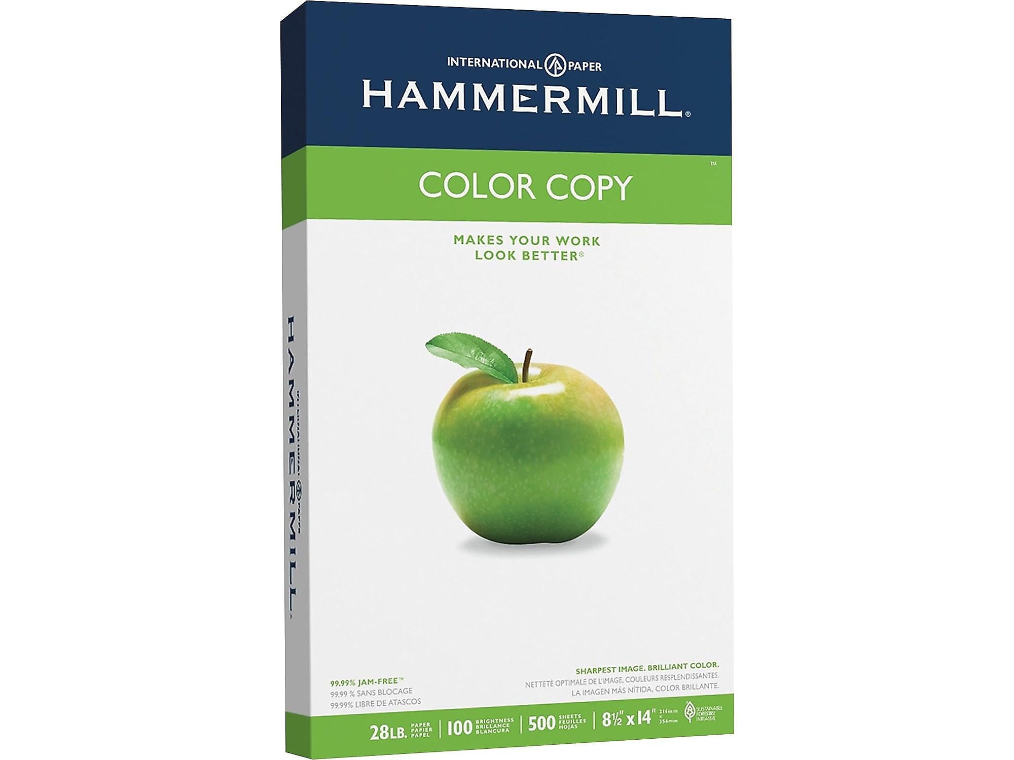 Hammermill® Premium Color Copy Paper, 28lb, 8.5" x 14", 100 Bright, White, 4000/Case