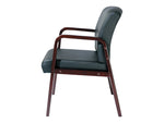 Alera Reception Lounge Series Leather Guest Chair, Black/Mahogany (ALERL4319M)