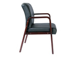 Alera Reception Lounge Series Leather Guest Chair, Black/Mahogany (ALERL4319M)