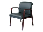 Alera Reception Lounge Series Leather Guest Chair, Black/Mahogany (ALERL4319M)