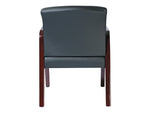 Alera Reception Lounge Series Leather Guest Chair, Black/Mahogany (ALERL4319M)