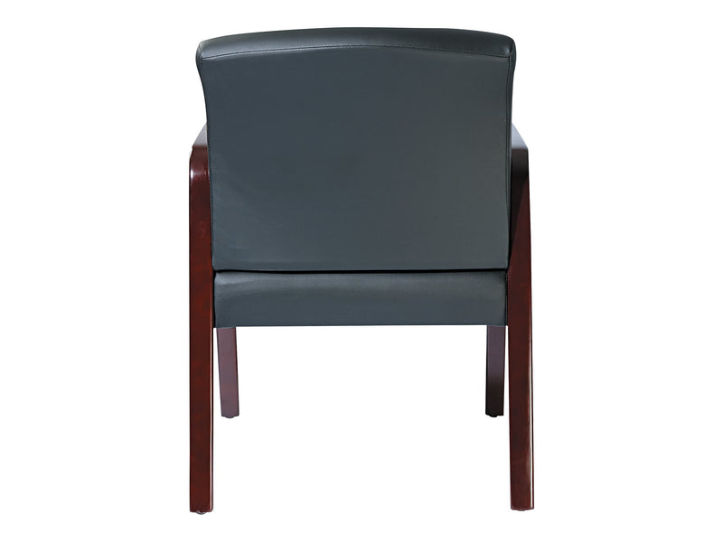 Alera Reception Lounge Series Leather Guest Chair, Black/Mahogany (ALERL4319M)