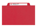 Smead Pressboard Classification Folders w/SafeSHIELD Fasteners, Legal Size, 3 Dividers, Red, 10/Box (19095)