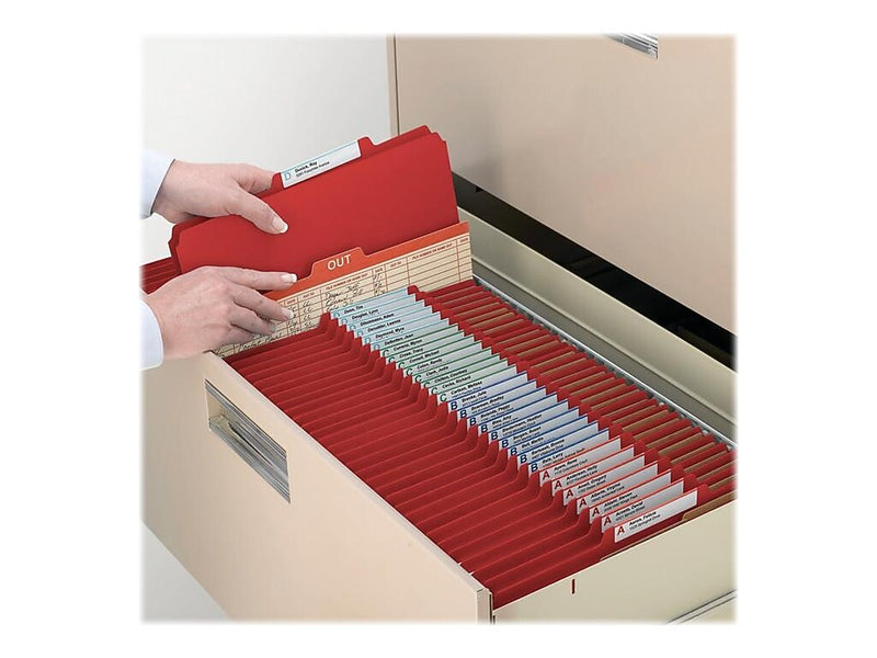 Smead Pressboard Classification Folders w/SafeSHIELD Fasteners, Legal Size, 3 Dividers, Red, 10/Box (19095)