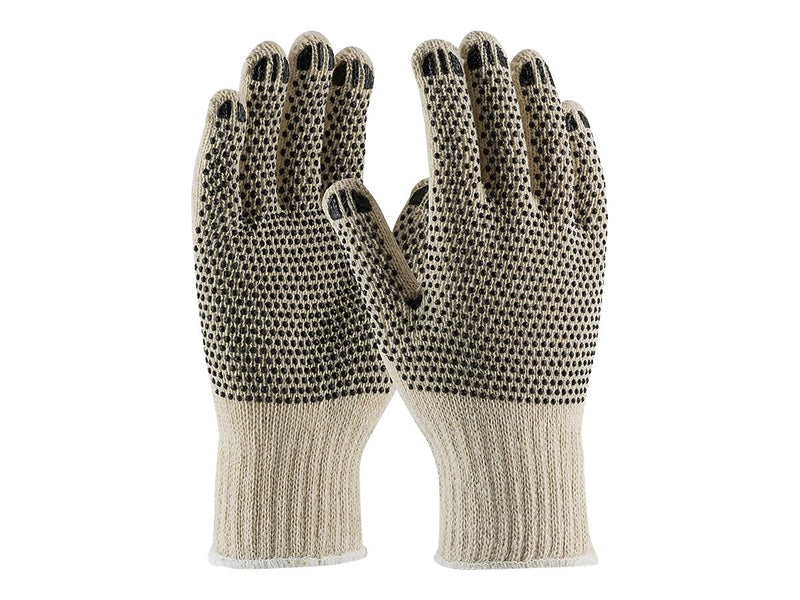 PIP PVC Coating Cotton/Polyester Gloves, Natural/Black, Small, 12/Pr (36-110PDD/S)