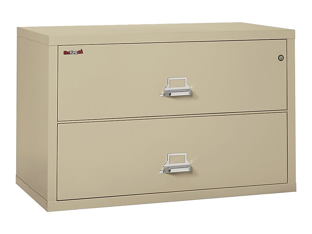 FireKing Classic 2-Drawer Lateral File Cabinet, Fire Resistant, Beige, Letter/Legal, 44.5"W (2-4422-CPA)